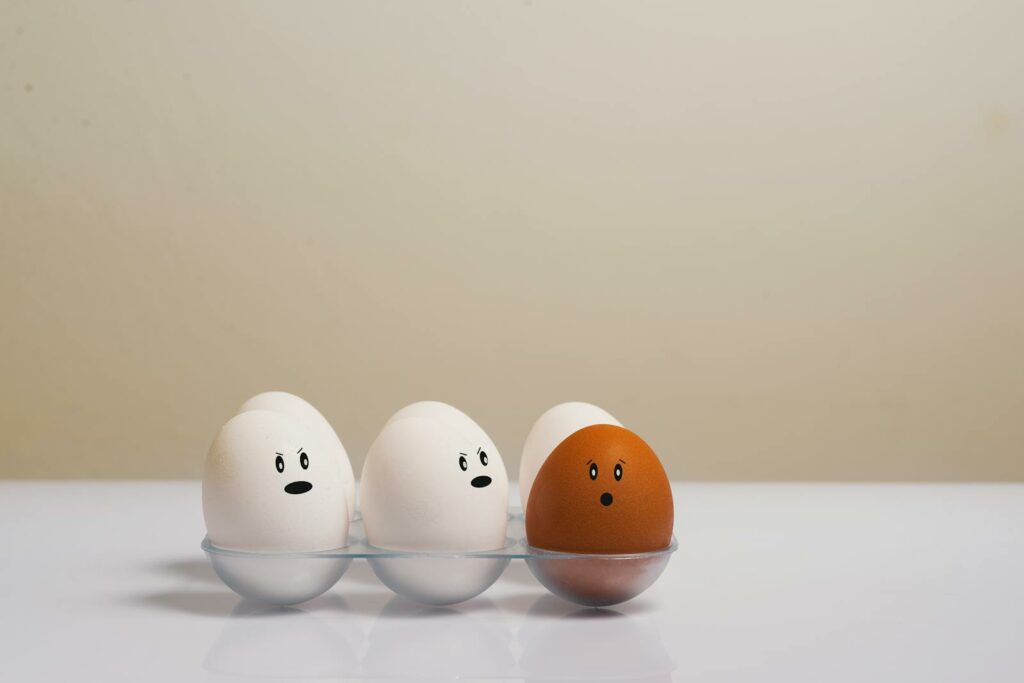 Eggs in Tray on White Surface