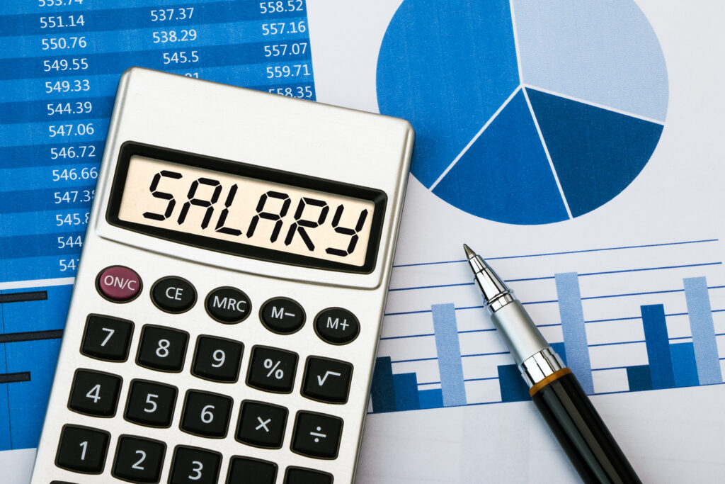 calculator says salary and business chart reports